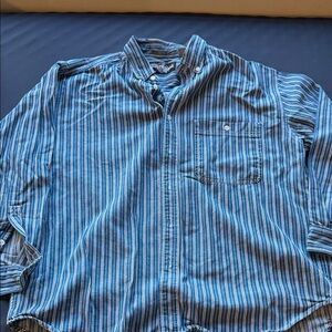 Stylish Blue Striped Men's Casual Shirt